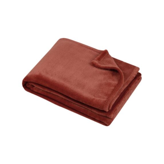 Plaid polyester Standford 130 x 160 cm terracotta - LOVELY CASA