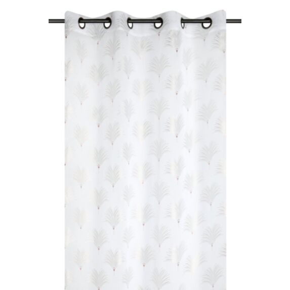 Voilage imprimé Uria 135 x 260 cm blanc/or - STOF
