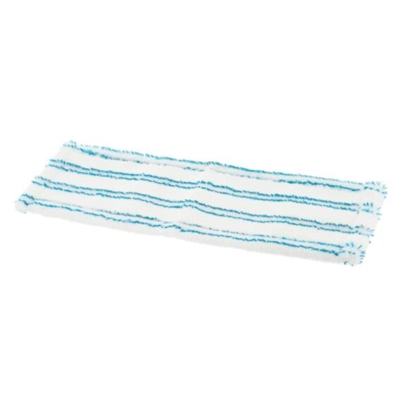 Housse de lavage à rayures désincrustantes pour tête de balai plate blanc/bleu - TENDANCE