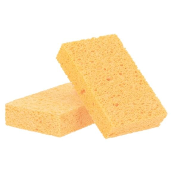 Set de 2 éponges cellulosiques jaune - TENDANCE