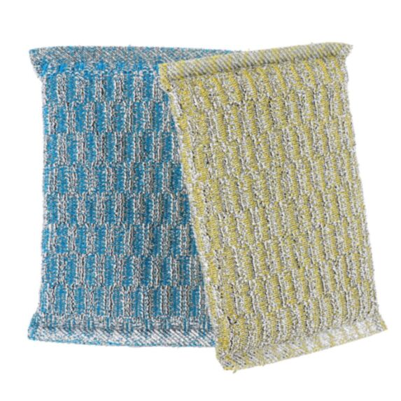 Eponge grattante bicolore jaune/bleu lot de 2  - TENDANCE