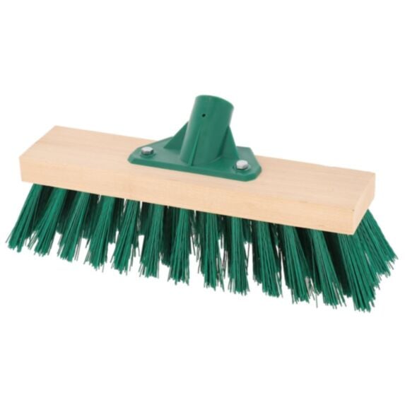 Tête de balai cantonnier fibres dures 35cm bois vert foncé - TENDANCE