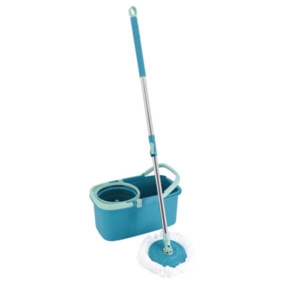 Set seau essoreur rotatif avec balai à franges 12L - TENDANCE