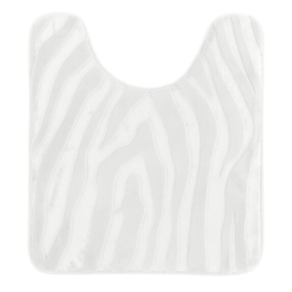 Tapis contour WC effet zèbre 45x50cm blanc - TENDANCE