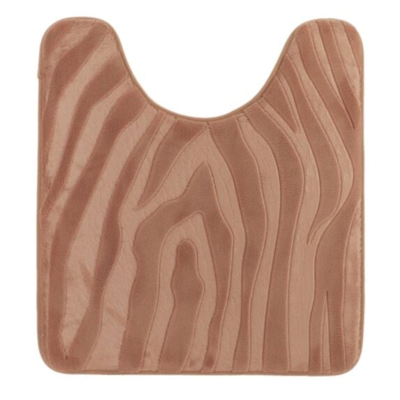 Tapis contour WC effet zèbre 45x50cm cappuccino - TENDANCE