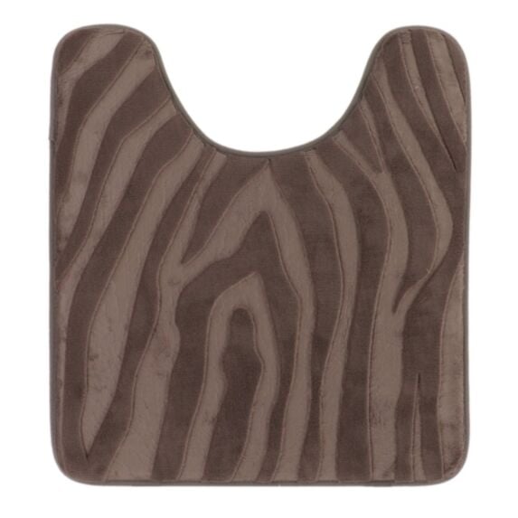 Tapis contour WC effet zèbre 45x50 cm taupe - TENDANCE