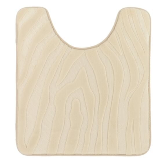 Tapis contour WC effet zèbre 45x50cm naturel - TENDANCE