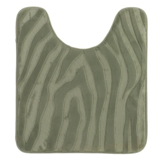 Tapis contour WC effet zèbre 45x50cm vert sauge - TENDANCE