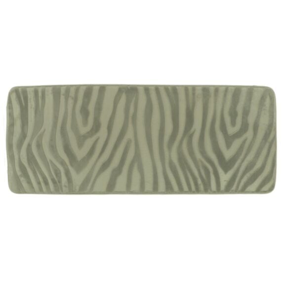 Tapis de salle de bains Mémoire de forme effet zèbre 45x120cm vert sauge - TENDANCE