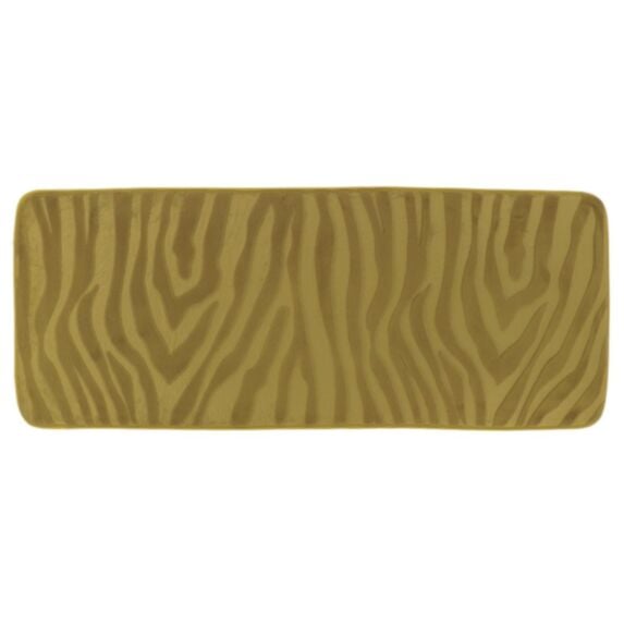 Tapis de salle de bains mémoire de forme effet zèbre 45x120cm vert olive - TENDANCE