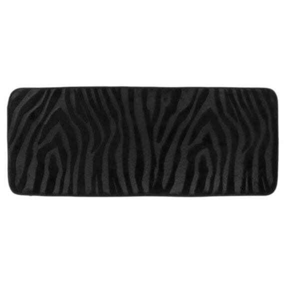 Tapis de salle de bains mémoire de forme effet zèbre 45x120cm noir - TENDANCE