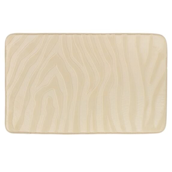 Tapis mémoire de forme microfibre effet zèbre 45x75cm naturel - TENDANCE