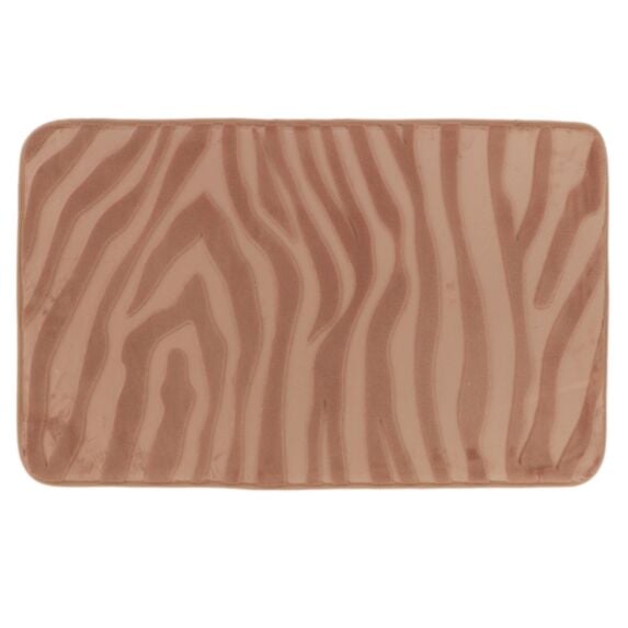 Tapis mémoire de forme microfibre effet zèbre 45x75cm cappuccino - TENDANCE