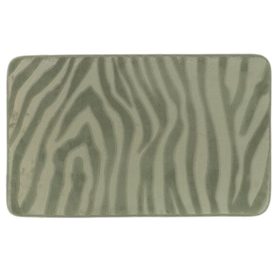 Tapis mémoire de forme microfibre effet zèbre 45x75cm vert sauge - TENDANCE
