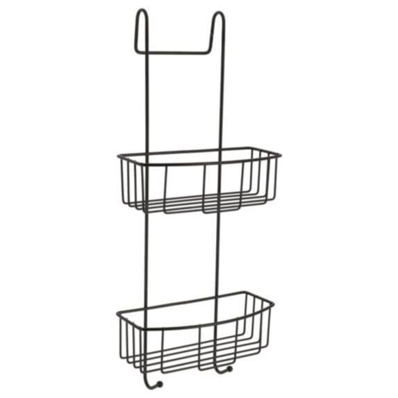 Serviteur métal 56x23x11cm noir 2 paniers - TENDANCE