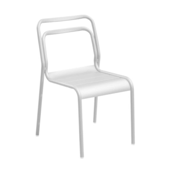 Chaise Eos empilable aluminium 89x58cm blanc - PROLOISIRS