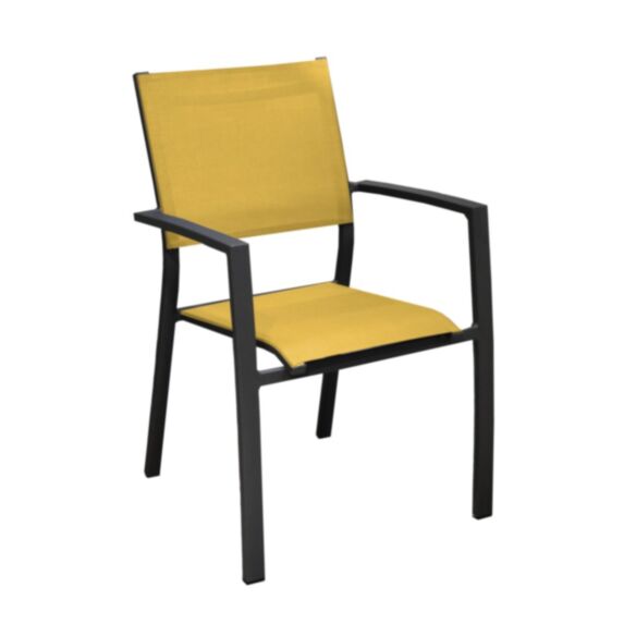 Fauteuil Games empilable 87,5x59,5cm moutarde graphite - PROLOISIRS