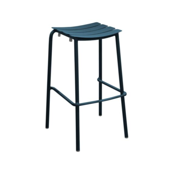 Tabouret haut empilable aluminium 79,5x49cm bleu - PROLOISIRS