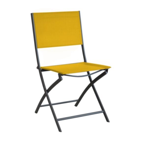 Chaise pliante Dream acier 80x51,5cm moutarde - PROLOISIRS