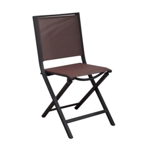 Chaise pliante Ida aluminium 82x58cm gris graphite - PROLOISIRS