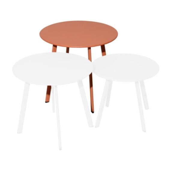 Table basse Massai acier  Ø50cm rouge - PROLOISIRS