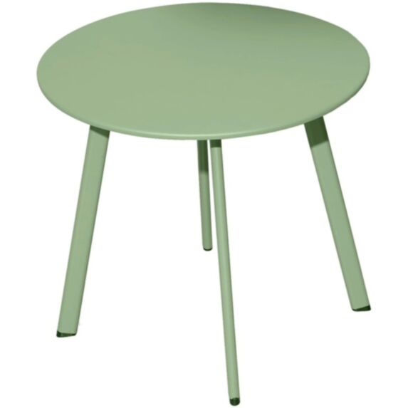 Table basse Massai acier ronde Ø50cm vert light - PROLOISIRS