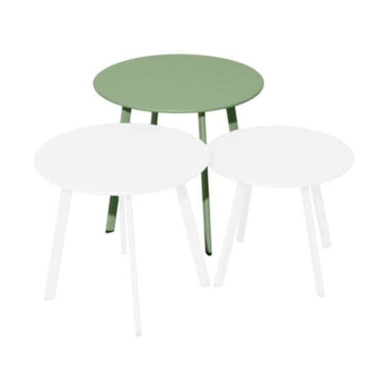 Table basse Massai acier ronde Ø50cm vert light - PROLOISIRS