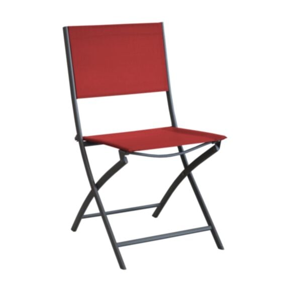 Chaise pliante Dream acier graphite/rouge 80x51,5cm - PROLOISIRS