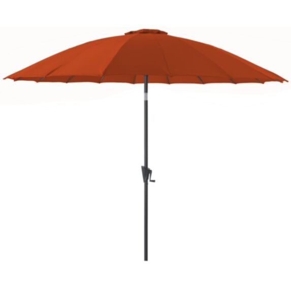 Parasol aluminium/fibre droit pagode 300cm paprika - PROLOISIRS