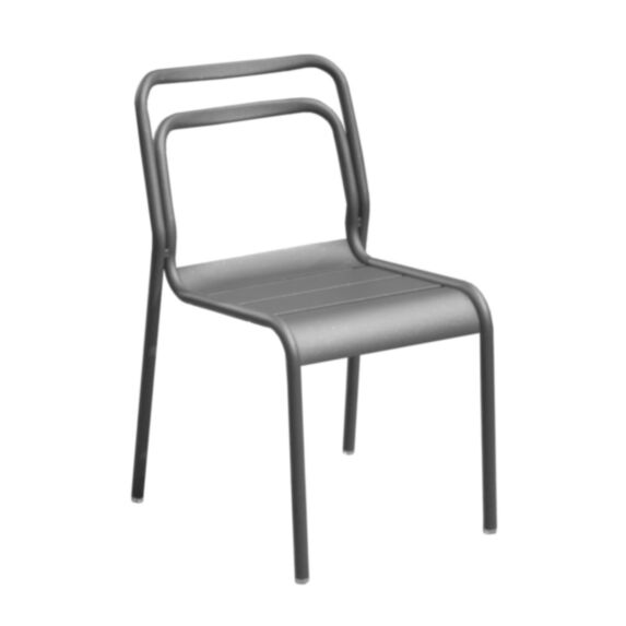 Chaise Eos empilable aluminium 89x58cm gris - PROLOISIRS