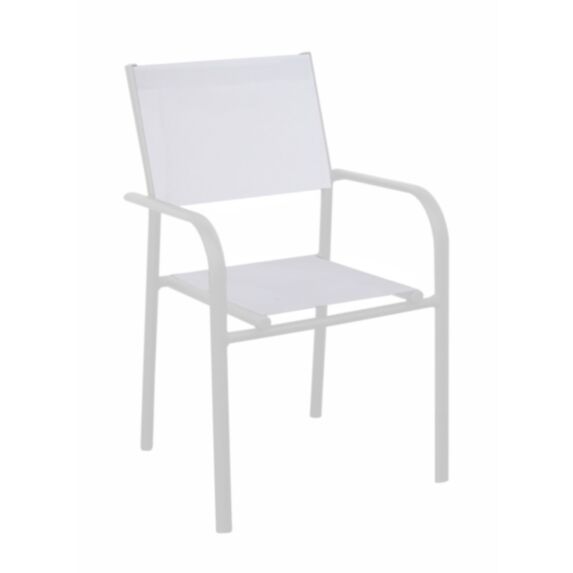 Fauteuil Duca aluminium empilable 87x56cm blanc - PROLOISIRS