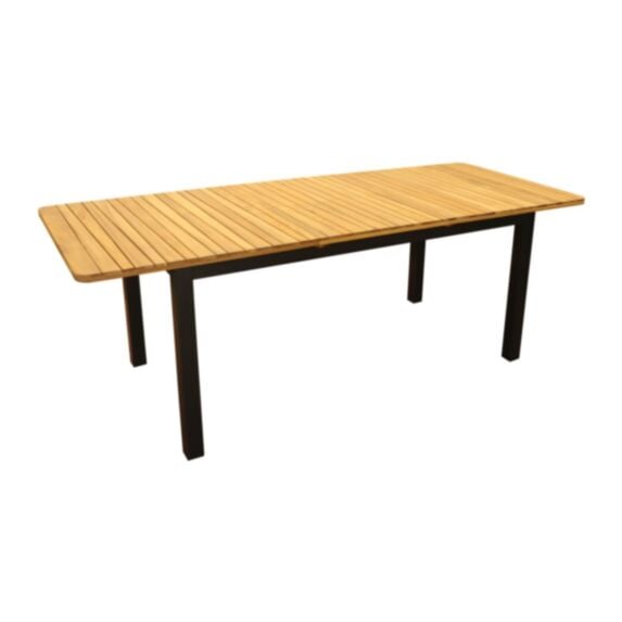Table Balito aluminium acacia 160/220x90 gris - PROLOISIRS