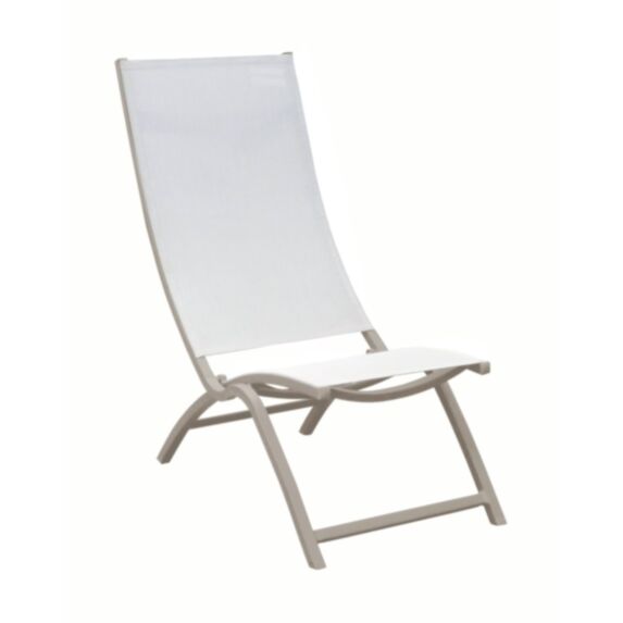 Chaise Summer Lounge pliant aluminium 50x50cm blanc - PROLOISIRS