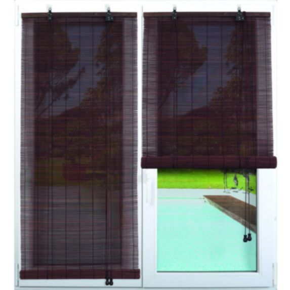 Store enrouleur baguettes bambou 40 x 90 cm marron - LUANCE 
