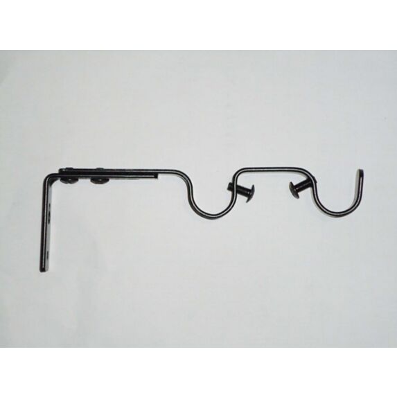 Lot de 2 supports double gouttière extensible ⌀ 20 165-190 mm - noir/argent