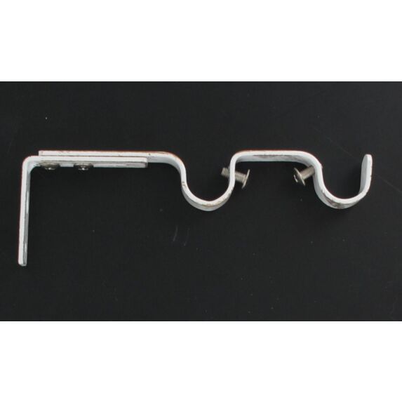 Lot de 2 supports double gouttière extensible ⌀ 20 165-190 mm - blanc/or