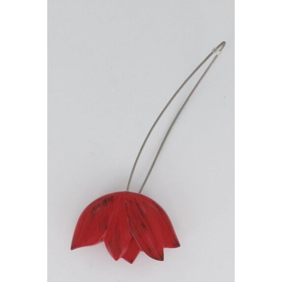 Embrasse résine aimantée Tulipe  - rouge/noir