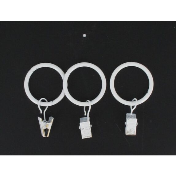 Lot de 8 Anneau à pince ⌀ 20 - blanc/or