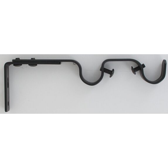 Lot de 2 supports double gouttière extensible ⌀ 20 165-190 mm - noir mat