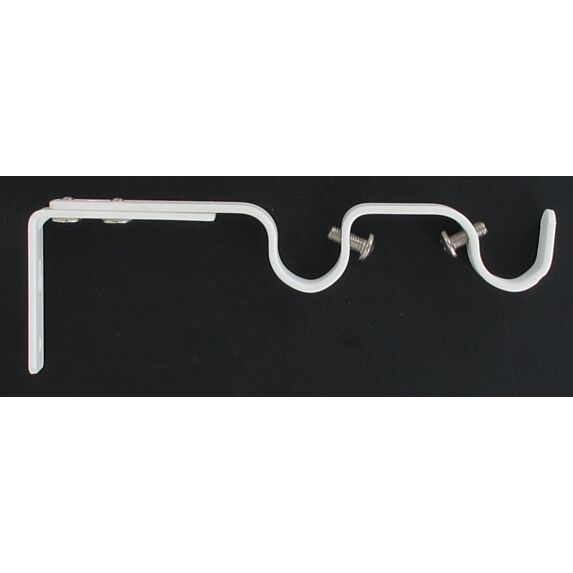 Lot de 2 supports double gouttière extensible ⌀ 20 165-190 mm - blanc mat