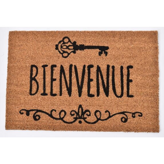 Tapis imprimé bienvenue coco naturel - 60 x 40 - LUANCE