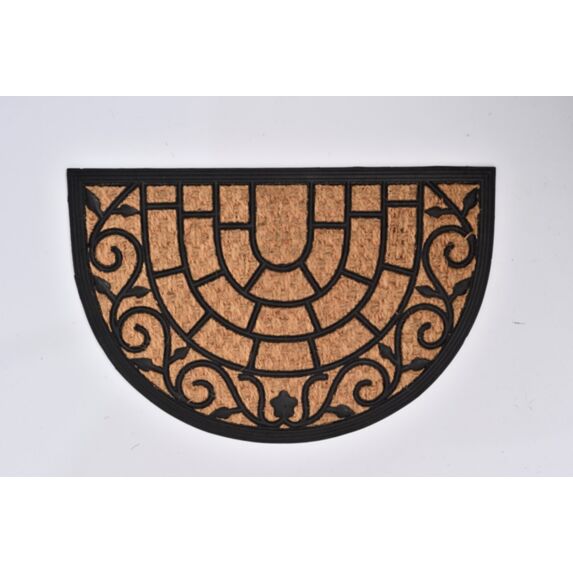 Tapis Harry 40 x 60 cm cm coco tressé demi lune/caoutchouc - naturel