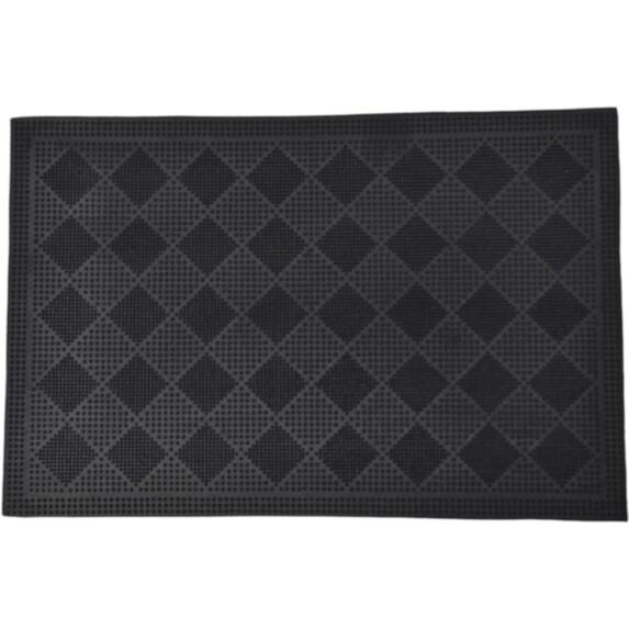 Tapis Drew caoutchouc 40x60cm noir damier - LUANCE