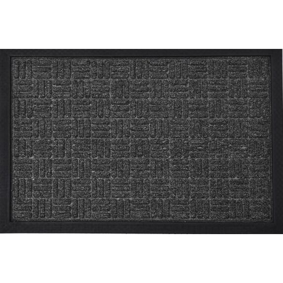 Tapis yvan 40 x 60 cm cm polypro/caoutchouc - gris fonce