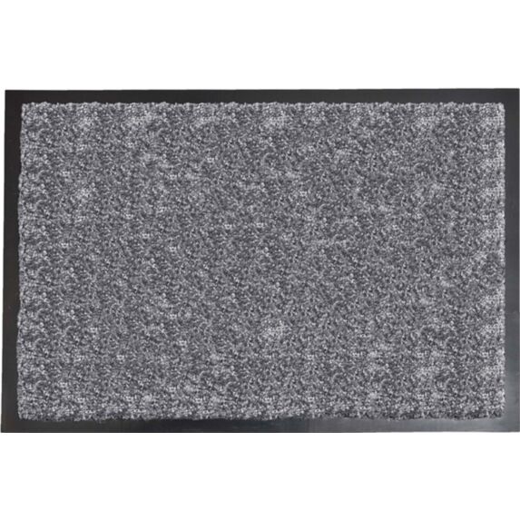 Tapis Baptiste polyamide/PVC bleu gris chiné - 80 x 60 