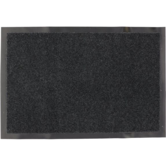 Tapis 40x40cm polyester/PVC gris chiné blanc - LUANCE