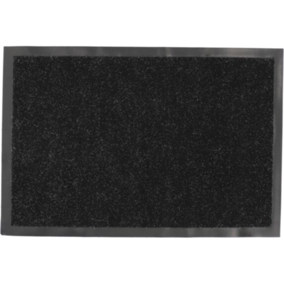 Tapis polyester/PVC 40x40cm noir chiné blanc - LUANCE