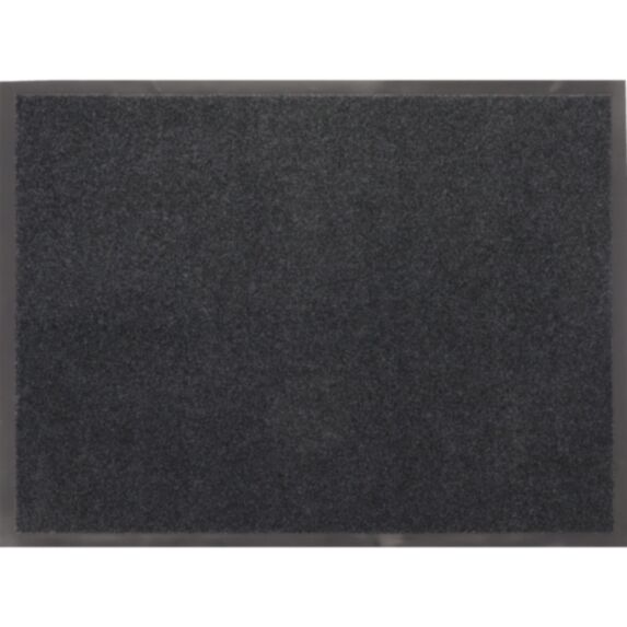 Tapis polyester/PVC 60x80cm gris chiné blanc - LUANCE