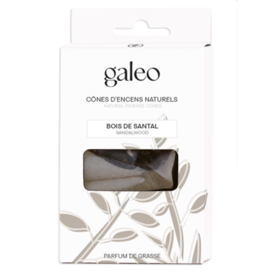 Set de 10 cônes encens naturels Bois de santal - GALEO