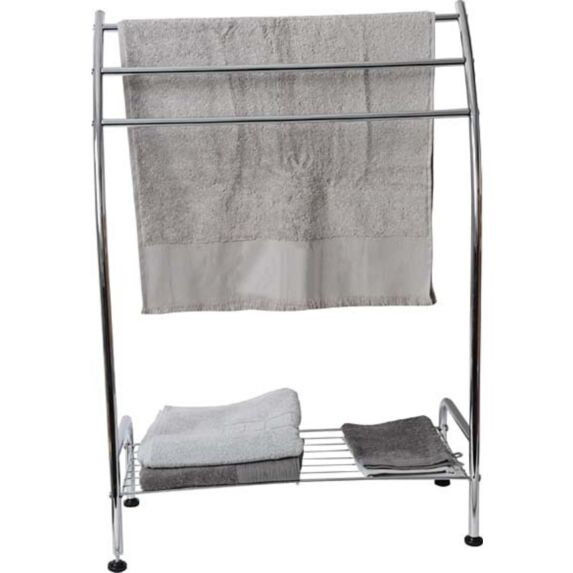 Porte serviettes 1 étagère 3 barres - chrome
